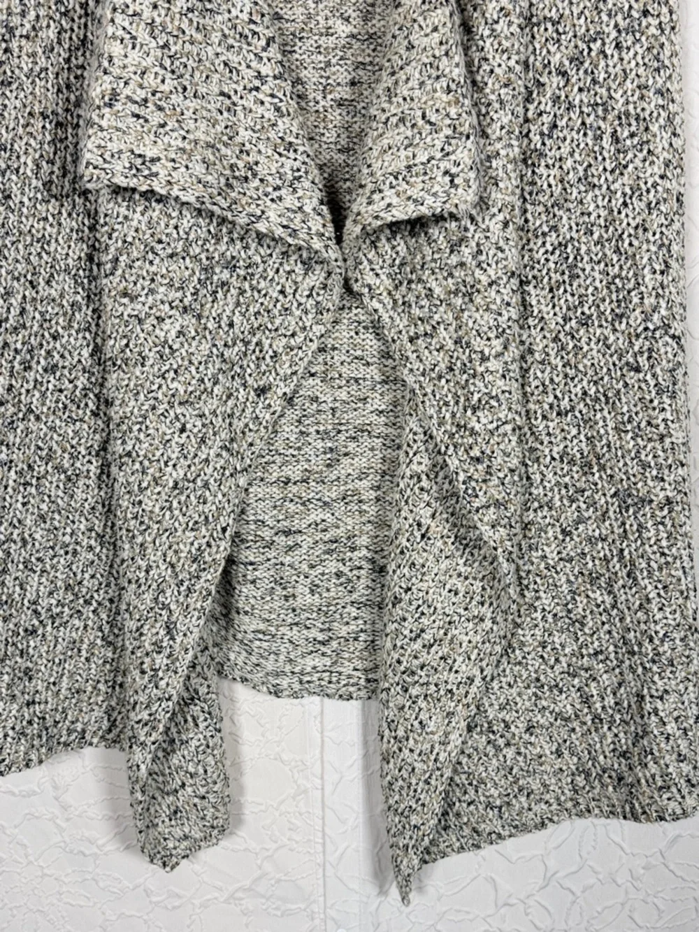 Jones New York Open Front Knit Cardigan Shawl Collar Vest Sz XL
